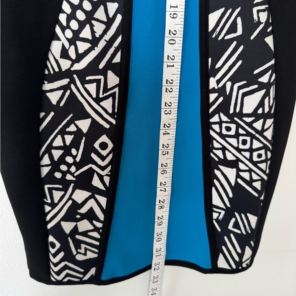 River Island Royal Blue & Black Patterned Dress – Size 8 - Picture 15 of 17